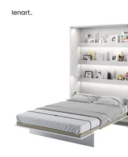 Dig-net nábytek Sklápěcí postel Lenart BED CONCEPT BC-01p | bílý lesk 140 x 200 cm