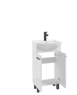 ArtDef Koupelnová skříňka NOVELTY White D45 s umyvadlem Tomaso 45 | 45 cm