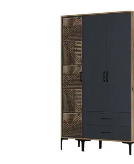 Šatní skříň Kumsal PT - Walnut, Anthracite