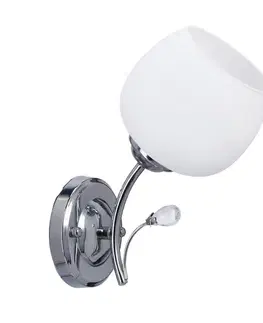 Nástěnná lampa Estar chromová, E27, bílé stínidlo