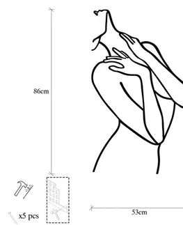 Dekorativní kovový doplněk na zeď Woman Lines