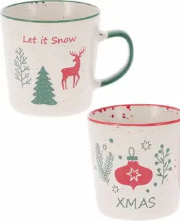 Sada 2 kameninových hrnků Let It Snow/Xmas 350 ml
