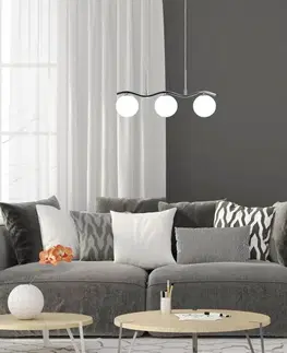Závěsná lampa chrom/bílá koule 3 Ramon