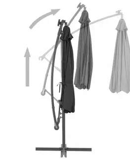 Konzolový slunečník s LED světly Ø 300 cm