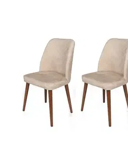 Sada jídelních židlí Dallas Beige and Walnut, 2 ks