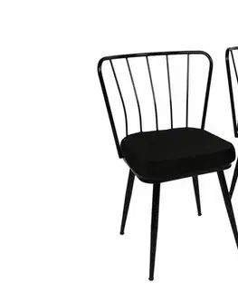 Sada jídelních židlí Yildiz Black and Black, 2 ks, 2 ks
