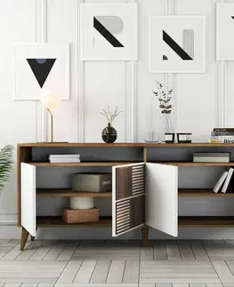 Skříňka Milan 2 Walnut and White