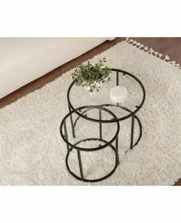 Sada konferenčních stolků Aurum Black 60 cm, 2 ks