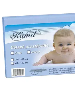 Bellatex Dětské jersey prostěradlo, světle modrá, 70 x 140 cm
