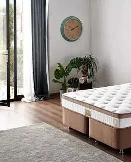Double Mattress, Base & Headboard Latte - Light Brown (160 x 200)