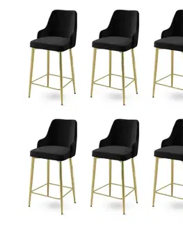 Bar Stool Set (6 Pieces) Enox - Black, Gold