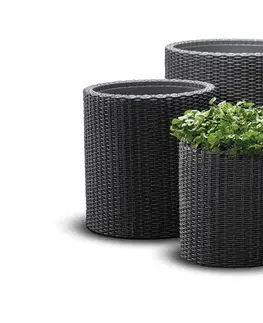 Set květináčů CYLINDER S+M+L polyratan Keter