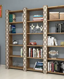 Knihovna City 3 - Walnut, Cream