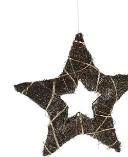 Vánoční LED hvězda Browee tmavě hnědá, 30 LED, 39 x 37 x 4 cm