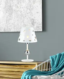 Bílá stolní lampa Batley Ledea s otvory