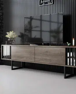 TV stolek Chrome Line - Walnut, Black