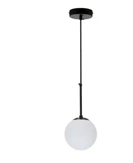 Závěsná lampa Pompei černá E27 bílé stínidlo 15cm