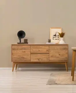 Set s rozkládacím stolem, židlemi a konzolou (6 kusů) Vina 01 0900 - Atlantic Pine, Stone