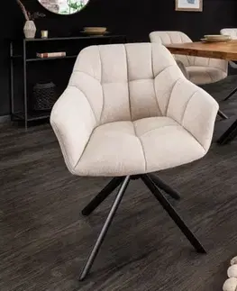 Estila Retro elegantní jídelní křeslo Mariposa v barvě šampaňského se šikmýma černýma nohama 65cm