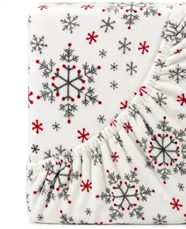 4Home Vánoční prostěradlo mikroflanel Snowflakes, 180 x 200 cm