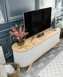 Televizní stolek Stor Sapphire Oak and White