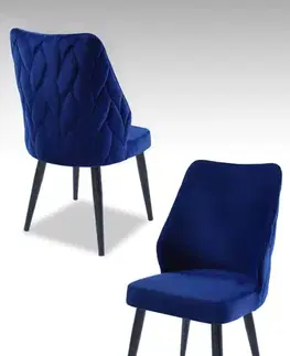 Sada židlí (2 kusy) Pufi - Sax Blue, Black
