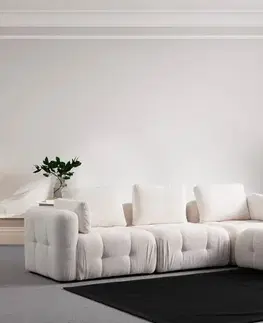 Rohová sedací souprava Amaris 3 Seater With Pouffe - White