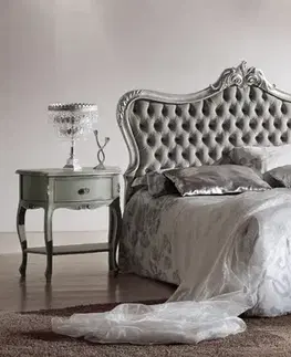 Estila Exkluzivní barokní manželská postel Soraya s vyřezávaným ozdobným rámem a čalouněným čelem 160-180x200cm