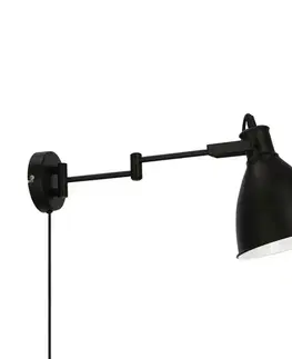 Nástěnná lampa černá nastavitelná 1xE27 Espera