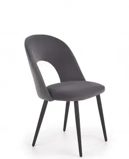 Jídelní židle K384 samet / černá Halmar
