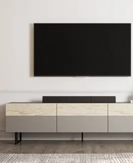 TV stolek Sign - Grey, Travertine