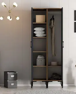 Šatní skříň Kumsal SS - Walnut, Anthracite