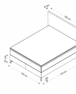 Rám dvoulůžkové postele s čelem Fresh 160 x 200 - Grey