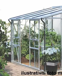 Skleník ke stěně VITAVIA IDA 5200 polykarbonát stříbrný Dekorhome
