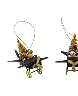 PROHOME - Figurka vánoční v letadle 8x9,5cm různé motvy
