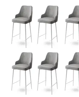 Bar Stool Set (6 Pieces) Enox - Grey, White