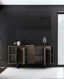 Konzolový stolek Luxe - Walnut, Black