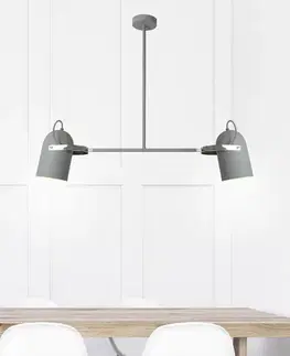 Šedá závěsná stropní lampa 2X40W E27 ŠEDÁ