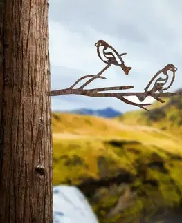 Zahradní dekorace Bird On The Branch 08 - Brown