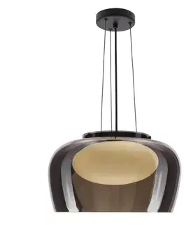 Lampa wisząca Insieme 38 szklana nad stół do salonu z dymionym kloszem