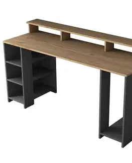 Pracovní stůl Hamin Walnut and Anthracite