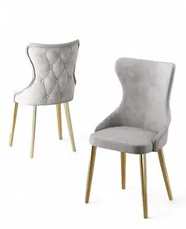 Sada židlí (6 kusů) Alpa - Grey, Gold