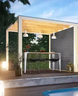 Dřevěný zahradní domek QUBIC 2 s přístavkem 270 Lanitplast