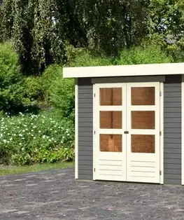Dřevěný zahradní domek ASKOLA 3,5 s přístavkem 240 Lanitplast