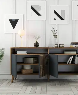 Skříňka Milan Walnut and Anthracite