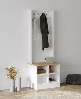 Věšák s botníkem Mare White and Sapphire Oak