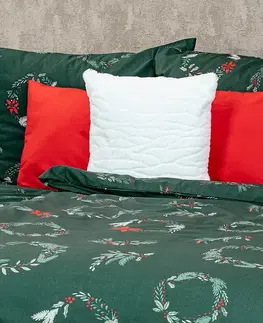 4Home Vánoční bavlněné povlečení Poinsettia, 140 x 220 cm, 70 x 90 cm