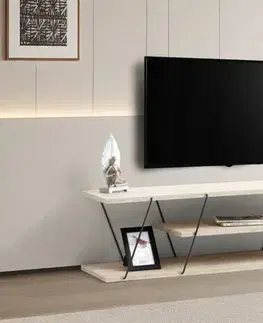 TV stolek Canaz - Black, Travertine