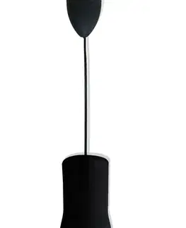 Estila Moderní designová závěsná lampa Negro s textilním černým stínítkem s lineárním vzorem 20 cm
