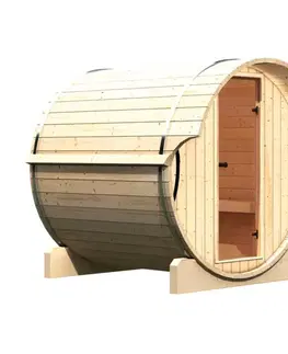 Venkovní finská sudová sauna 216 x 220 cm Dekorhome